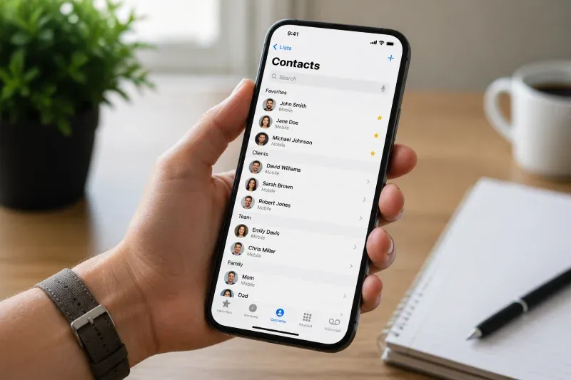 organized phone contacts