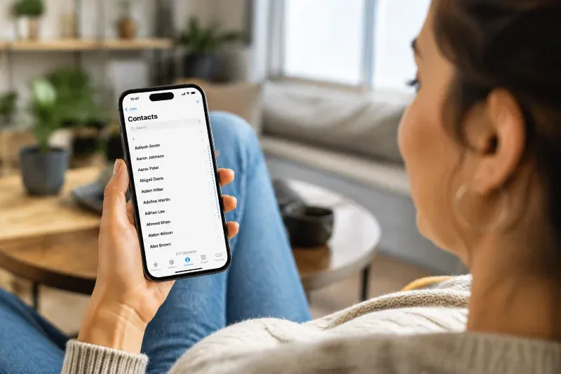 woman has duplicate contacts